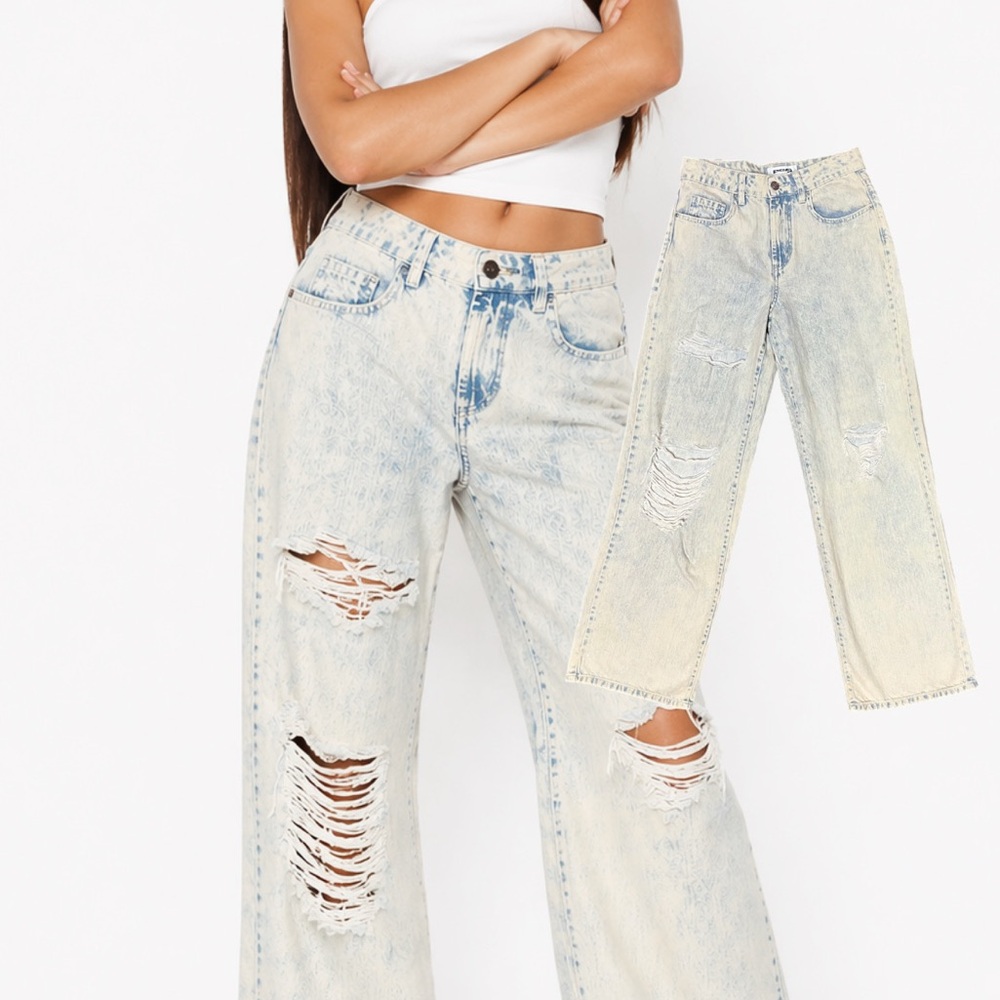 RSQ light acid wash wide leg jeans 🛹🧪